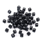 FASHEWELRY 500Pcs Acrylic Cube Letter Beads 5x5x5mm Black Square Letter L Alphabet Beads for DIY Bracelet Necklace Jewelry Making - color: Letter L