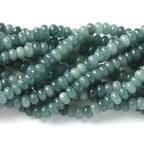 76pcs 5x8mm Natural Stone Dark Burmese Jade Rondelle Spacer Loose Beads Abacus Disk Stone Round Loose Gemstone Beads for Jewelry Making DIY Bracelet Necklace - color: Dark Burmese jade Stone