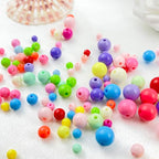 400Pieces 8MM Acrylic Round Beads Round Acrylic Balls Chunky Beads Smooth Spacer Plastic Pastel Beads Craft Beads for Necklace and Bracelet Making Crafting Supplies(176-white) - color: 176-white, size: 8MM