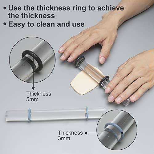 14 Polymer Clay Tools Acrylic Roller Clay Rolling Pin with Thickness Rings Tissue Blade Sculpting Earring Making Kit Supplies Slicer Knife Dotting Tool Jewelry Accessories Mini Cutters Press - color: 14 Pcs