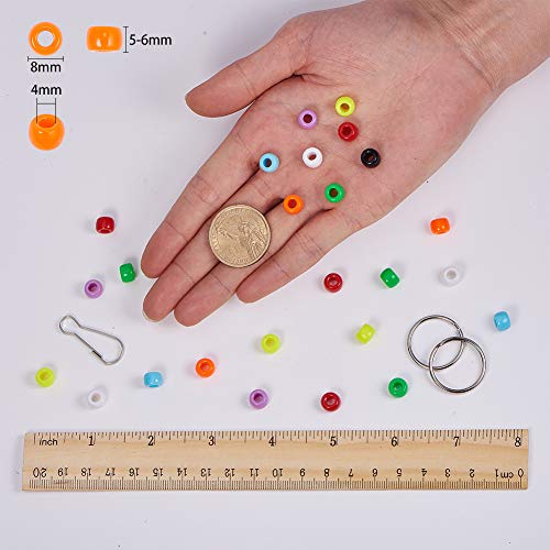 SUNNYCLUE 1 Box DIY Make 10PCS Christmas Theme Bead Pets Kit 8mm Pony Beads Assortment Box Set with Key Ring & Lanyard Clips, Instruction - color: 8mm Pony Beads Kit Christmas Themed