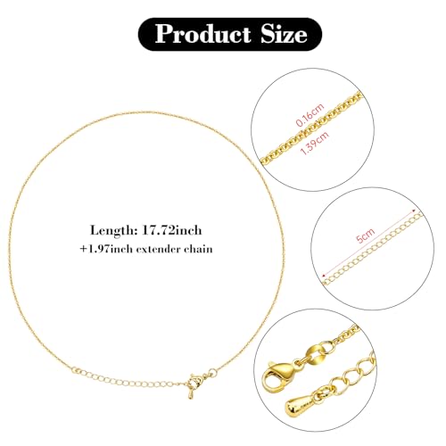 10 Pieces Oval Jewelry Making Chains 18K Gold Plated Necklaces Bulk with Extender Chains - color: Gold Oval