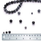 BEADIA Natural Snowflake Obsidian Stone Round Loose Semi Gemstone Beads for Jewelry Making 6MM 61PCS - color: Snowflake Obsidian, size: 6mm