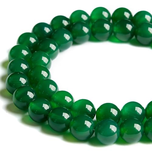100pcs 8mm Green Agate Beads Natural Gemstone Beads Round Loose Beads for Jewelry Making - color: Green Agate, size: 8mm