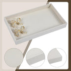 Abeillo 8Pcs Velvet Stackable Jewelry Trays Jewelry Organizer for Drawer, Jewelry Display Storage Tray for Earring Ring Necklace Pendants Bracelet 8.3 x 4.9 x 1 inches(Beige)