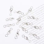 AD Beads 50 Pieces Lobster Claws Clasps Plus 100 Pieces 7mm Open Jump Rings Suitable for Necklace Bracelets Jewelry (8x15mm, Pewter) - color: Pewter, size: 8x15mm