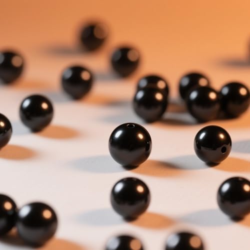 Laopottbeads 350 Pcs Black 10MM Pearl Beads for Jewelry Making Round Pearl DIY Kit for Bracelets, Earrings, Necklaces & Anklets - color: Black, size: 10 Mm, 350 Pcs