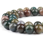 HAAMIIQII 8mm Natural Indian Agate Beads Round Gemstone Loose Beads for Jewelry Making 2 Strands (92-96pcs) - color: Indian Agate, size: 8mm (92-96pcs)