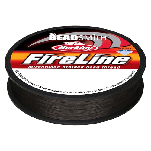 The Beadsmith Fireline by Berkley – Micro-Fused Braided Thread – 8lb. Test, .007”/.17mm Diameter, 50 Yard Spool, Smoke Grey – Super Strong Stringing Material for Jewelry Making and Bead Weaving - color: Smoke Grey, size: 8lb, 50 yard