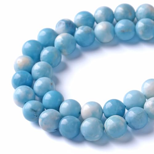 32pcs 12mm Larimar Beads Natural Gemstone Round Loose Beads for Jewelry Making Energy Crystal Healing Power - color: Blue Larimar Stone, size: 12mm