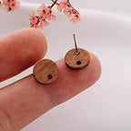 DoreenBeads 30Pcs Natural Wooden Stud Earrings Posts with Loop for Jewelry Making- Small Circle Wood Earring Posts with Ear Backs for Women DIY Earring Making Personalized Jewelry Findings - color: Small Circle