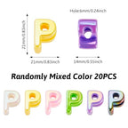 Beadthoven 20pcs Big Letter P Beads Large Hole Bubble Alphabet Acrylic Beads Charm Iridescent Plastic P Shape Loose Chunky Spacers for Jewelry Making Bracelet Necklace Keychains Shoelaces Crafts - color: P