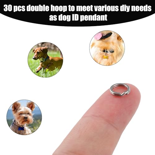 30pcs Split Rings, 8mm Stainless Steel Small Key Chain Mini Keychain Rings Split Open Jump Rings for Jewelry Making Metal Keyring Connectors Key Ring Attachment for Car Keys Craft Making