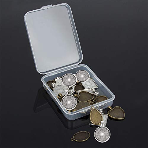 HOMEIDOL Resin Jewelry Molds Pendant Trays Making Kit with 30pcs 5 Styles Metal Pendants and 1pc Silicone Epoxy Casting Mold for Pendant Crafting DIY Gifts - color: 30Pcs Metal Pendant+1 Pc Silicone Casting Molds