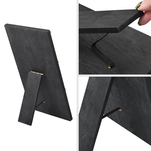 Ikee Design Wooden Jewelry Display Stand with 12 hooks, Earring Display with Hooks, Bracelet, Earring, Keychain Stand for Selling,7.8W x 7.8D x 15.9H in, Black Color - color: Black