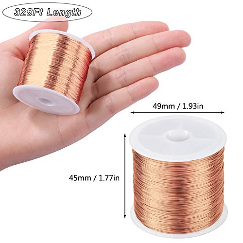 MIKIMIQI 328Ft Jewelry Wire - 26 Gauge Tarnish Resistant Copper Beading Wire for Jewelry Making, 0.4mm X 100m (Rose Gold) - color: Rose Gold