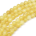 MJDCB Natural Yellow Marble Jade Round Stone Beads for Jewelry Making DIY Bracelet Necklace (10mm) - color: Yellow Marble Jade, size: 10mm