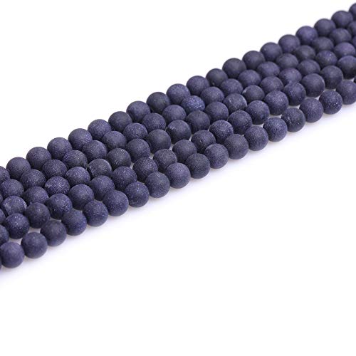 6mm Blue Sandstone Frosted Matte Unpolished Round Beads for Jewelry Making Strand 15 inch - color: Blue Sandstone, size: 6mm