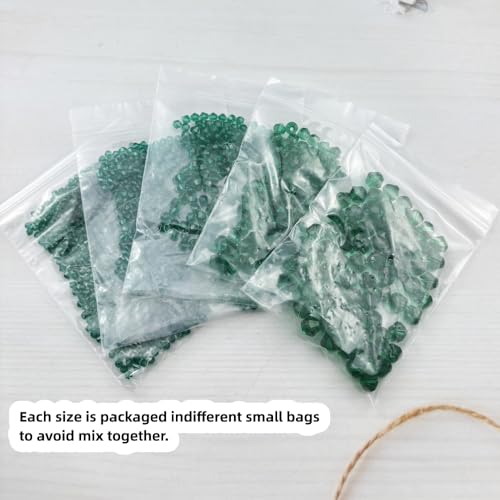 1310pcs Bicone Crystal Glass Beads 2mm 3mm 4mm 6mm 8mm Faceted Crystal Spacer Beads for Bracelets Necklace Pendants Earrings DIY Jewelry Craft Making(Peacock Green) - color: Peacock Green