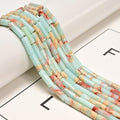 30 Pcs 4x13mm Light Blue Aqua Terra Jasper Gemstone Bead Cylinder Tube Serpentine Stone Beads for Bracelets Jewelry Making - color: Light Blue Aqua Terra Jasper, size: 4x13mm
