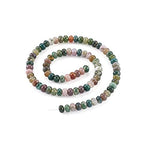 Cheriswelry 95~96pcs/Strand 6mm Rondelle Natural Indian Agate Beads Stone Loose Spacer Beads Crystal Energy Gemstone Craft Beads Smooth Charms for DIY Bracelet Necklace Jewelry Making - color: Natural Indian Agate