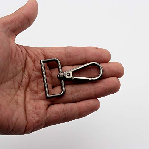 JWBIZ 12 Pcs D Ring Swivel Lobster Claw Clasp, Push Gate Snap Hooks Trigger Clips(Gun Black, 1 1/4 inch) - color: Gun Black, size: 1 1/4 inch