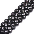 GEM-Inside Natural 14mm Black Obsidian Gemstone Loose Beads Round Energy Power Beads for Jewelry Making 15" - color: Black Obsidian, size: 14mm