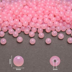 BONNY BOXX 1000PCs 6MM Jelly Light Pink Acrylic Round Beads, Smooth Transparent Acrylic Balls, Plastic Resin Gumball Bubblegum Chunky Beads for Necklace & Bracelet Making, Crafting Supplies - color: Jelly Light Pink, size: 6MM