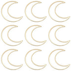 BENECREAT 10pcs Real 18K Gold Plated Moon Linking Rings Brass Hollow Frames Links Connector Charms for Bracelets Necklace Jewelry DIY Making, Festival Gift, 24.5x1mm - color: Moon