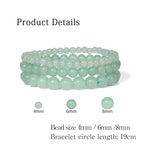 3 PCS Healing Crystal Bracelets for Women 8mm Natural Stone Beaded Stretch Bracelet Amethyst Jewelry Gifts - color: 4,6,8mm Green Aventurine