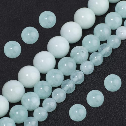 About 60pcs Assorted Cyan Angel Natural Loose Stone Beads for Bracelets 6mm Beads for Jewelry Making, Round Gemstone Bead for Necklace，Birthday Gifts for Women Crafts for Adults - color: Cyan Angel, size: 6mm