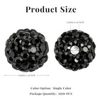 100Pcs 10mm Black Rhinestone Beads for Jewelry Making, Shiny Round Disco Ball Sparkly Beads Bulk with 10-Grid Storage Box for DIY Baseball Necklaces Shamballa Bracelets - color: Black