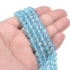 6mm Blue Topaz Faceted Gemstone Round Loose Beads Strand 15.5-16" DIY Jewelry Making - color: Blue Topaz