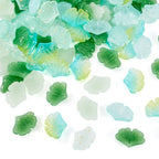 Glass Leaf Beads Crystal Glass Leaf Charms Transparent Leaves Pendants Tiny Green Leaf Bead Caps for Christmas Earring Bracelet Jewelry Making DIY Keychain Craft - color: Green Gingko Leaf