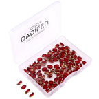 Glass Rice Beads Clear Wine Red 4x6mm 50pcs Faceted Oval Golden Edge Crystal Loose Beads for DIY Craft Jewelry Making - color: Clear Wine Red