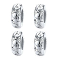 Clip Stopper Charms Sterling Silver Rondelle Spacer Bead for Bracelets (Silver) - color: Retro-Silver 4pcs