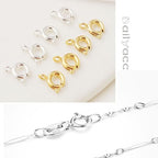 Spring Clasps Sterling Silver with Open Jump Rings Gold Necklace Clasps and Closures for Jewelry Making,Made in Italy - color: 3silver, size: 0.24inch