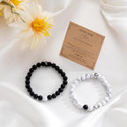RANKEEF Tiger Eye Bracelet For Men 8MM Natural Stone Stretch Adjustable Black Crystal Beaded Bracelet for Men Women Gifts - color: 2,white,black-A