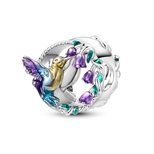 LAZA 925 Sterling Silver Charm for Bracelet Necklace Dangle Love Mom Butterfly Party Charm Beads Pendants DIY Jewelry for Women - color: Hummingbird