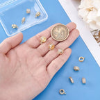 PH PandaHall 12 Styles 18K Gold Plated Spacer Bail Bead Hanger Rhinestone Bail Beads with Charm Loop, Cubic Zirconia Bails Connectors for European Necklace Bracelet Pendant Jewelry Making