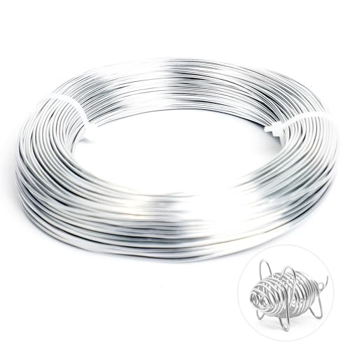 18 Gauge Aluminum Craft Wire, 164FT Bendable Metal Wire for Jewelry Making, Wreath Making, Beading - Silver