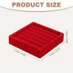 uxcell Stackable Jewelry Storage Tray, Jewelry Tray Drawer Organizer, Small Display Box for Earrings, Necklaces, Rings and Bracelets, Red - color: Red