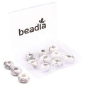 BEADIA Natural White Howlite Rondelle Stone with Large Hole (5.5mm) Loose Semi Gemstone Beads for Jewelry Making 14mmx7.5mm 12pcs - color: White Howlite, size: 14mm x 7.5mm