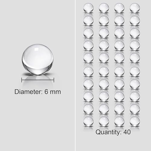 Victory Glassworks™ Clear Quartz Balls, Round Spacer Beads, Optical Grade Fused Silica Glass for Jewelry Making, Crafts, Boiling Stones (6mm Pack of 40) - size: 6mm Pack of 40