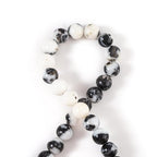 100Pcs Natural Stone 6mm Black White Zebra Round Loose Gemstone Energy Healing Beads Hole Size 1mm DIY Smooth Beads for Bracelet Necklace Earrings Jewelry Making - color: Black White Zebra, size: 6mm