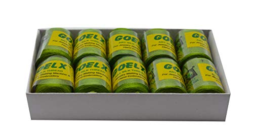 Goelx Silk Thread by Shade No for Jewelry, Tassel Making, Embroidery, Crafts, Shiny Soft Thread Spools - Green - 161 D - color: Green - 161 D