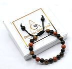 Amazing Gemstone Anti Bullying Manifestation Bracelets - Black Obsidian Tiger Eye Red Jasper Bracelet Set for Healing Calming Anxiety Stress Relief Gifts Pulseras Para Hombres Mujer (Adjustable) - color: Bullying Support