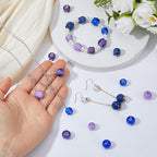 24Pcs Lampwork Glass Blueberry Beads 8 Styles Handmade Fruit Beads Mixed Color Fruit Glass Beads for Jewelry Necklace Bracelets Earrings Making DIY Crafts
