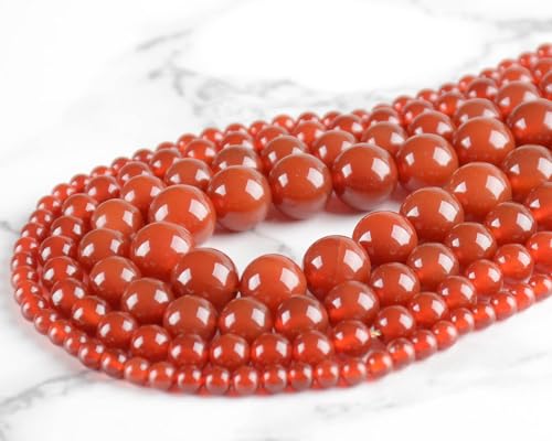 4mm 200pcs Natural Stone Round Beads Carnelian Genuine Stone Beading Loose Gemstone DIY Charm Smooth Beads for Bracelets Necklaces Earrings Hole Size 1mm (Carnelian 4mm) - color: Carnelian, size: 4mm