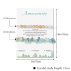 Healing Crystal Bracelets for Women 2 PCS 6mm Natural Stone Bracelet Stretch Crystal Beaded Bracelets Handmade Gemstone Bracelet Jewelry Gifts Christmas Gifts for Women Girls - style: amazonite